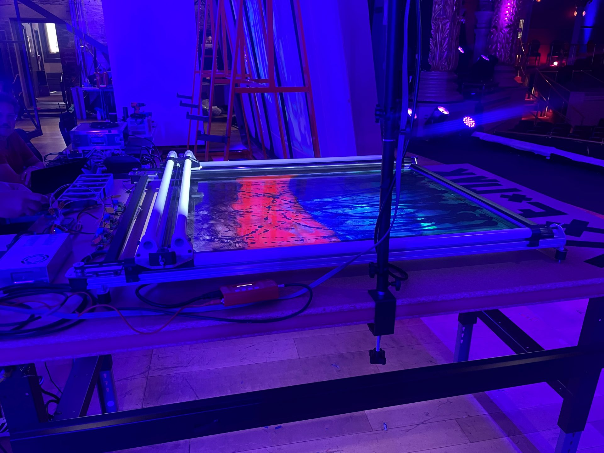 Vox Ex Machina robotic art machine during a live performance